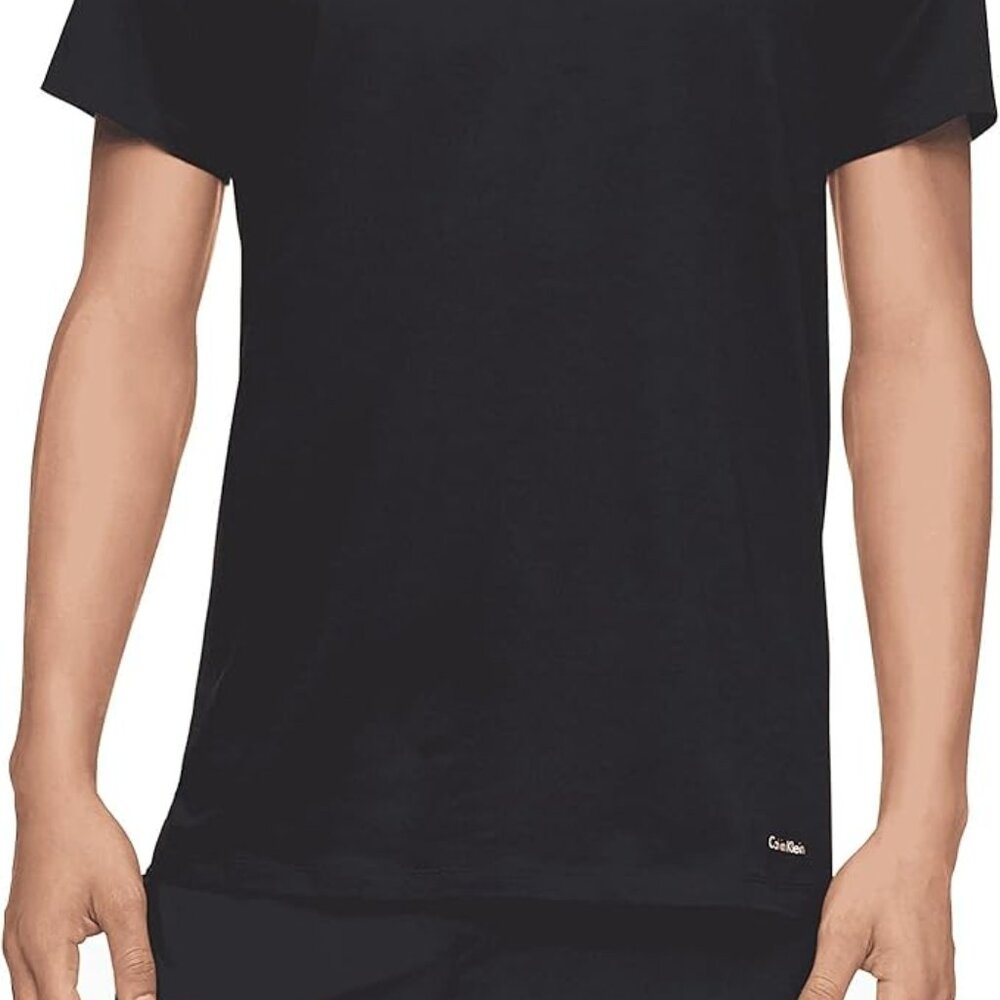 Calvin Klein Men's Cotton Classics 3-Pack BLACK Undershirts L